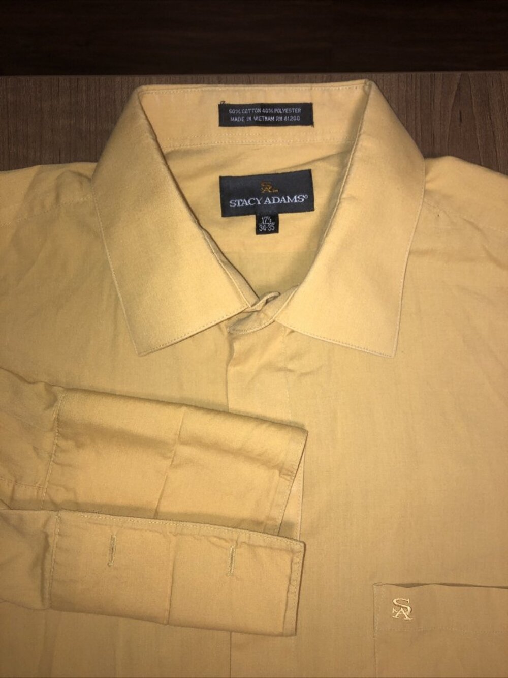 Stacy Adams Men's Button-Up Shirt Long Sleeve Large 17.5 34-35 Casual Business